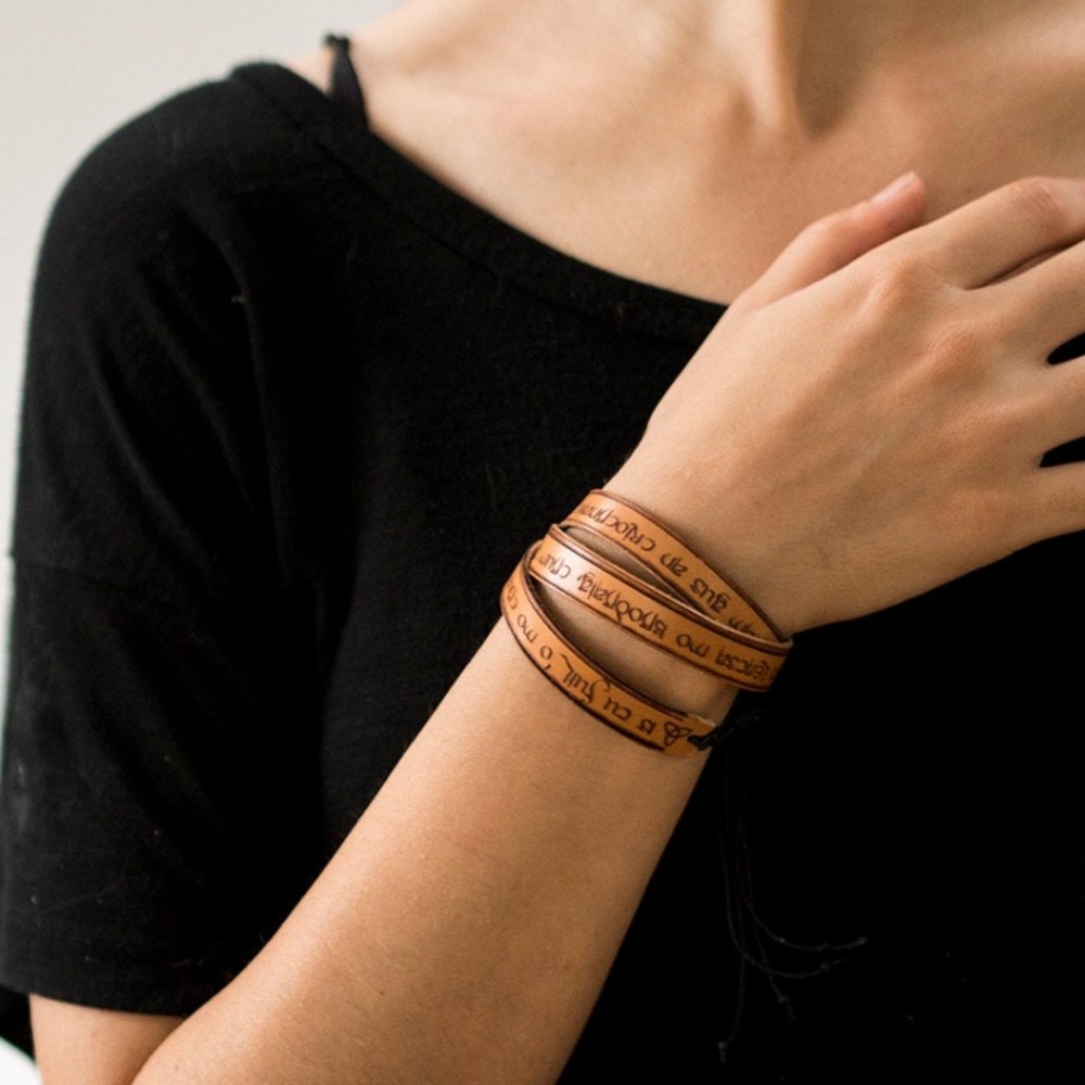 Outlander Leather Bracelet / Wedding Vows